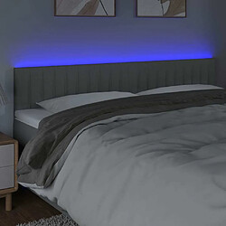 Avis Maison Chic Tête de lit scandinave à LED,meuble de chambre Gris clair 160x5x78/88 cm Tissu -MN14277