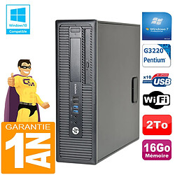 PC HP EliteDesk 800 G1 SFF Intel G3220 16Go Disque 2 To Graveur DVD Wifi W7 - Occasion