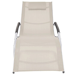 vidaXL Chaise longue avec oreiller Aluminium et textilène Crème