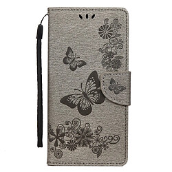 Etui en PU fleur de papillon gris pour votre Samsung Galaxy A81/Note 10 Lite