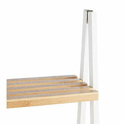 Berilo Etagère de salle de bains Blanc Naturel Bambou Bois de pin 40 x 109,3 x 30 cm