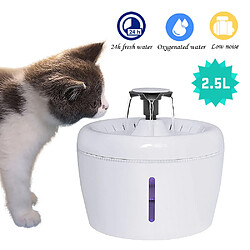 Universal Fontaine d'eau automatique pour chat Fontaine d'eau pour animal de compagnie Grand bol de boisson Filtre à boisson automatique pour chat Capacité de 2,5 litres | Fournitures d'arrosage pour l'alimentation des chats