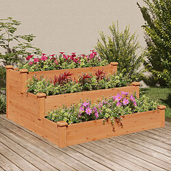 Maison Chic Jardinière,Lit surélevé de jardin - Bac à fleurs - pot de fleur marron 120x120x56cm bois massif de sapin -GKD24228