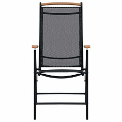 Avis Maison Chic Lot de 2 Chaises de jardin,Fauteuil d'extérieur pliables aluminium et textilène noir -MN39995