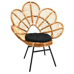 Aubry Gaspard Fauteuil en rotin naturel et métal Bianca.