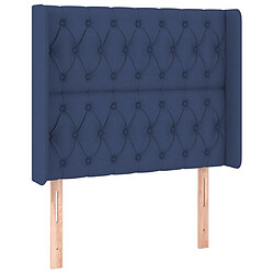 Maison Chic Tête de lit scandinave avec oreilles,meuble de chambre Bleu 103x16x118/128 cm Tissu -MN94647