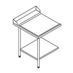 Table Entrée et Sortie en Angle Lave-Vaisselle à Capot Paniers 600 x 500 - Accrochage Gauche - L 700 mm - Elettrobar