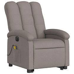 Avis vidaXL Fauteuil inclinable de massage électrique Taupe Tissu