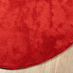 Avis vidaXL Tapis OVIEDO à poils courts rouge Ø 100 cm