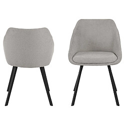 Acheter Toilinux Lot de 2 fauteuils de table Maxine en tissu - Gris