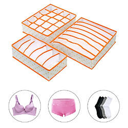 3pcs / Set Sous-vêtements Pliable Tiroir Soutien-gorge Chaussettes Garde-robe Organisateur Stockage Orange pas cher