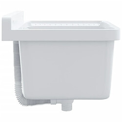 Acheter vidaXL Lavabo pour montage murale blanc 50x35x24 cm résine