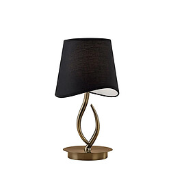 Inspired Lampe de table Ninette 1 lumière E14 petite, laiton antique avec abat-jour noir