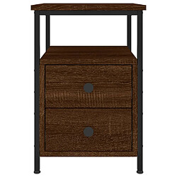 Maison Chic Table de chevet,Table de Nuit,Meuble de Rangement chêne marron 34x35,5x50 cm bois d'ingénierie pas cher