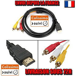 CABLE CONVERTISSEUR HDMI VERS 3 RCA AV mâle Vidéo/Audio composant Câble.