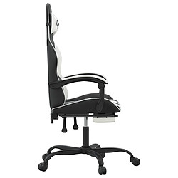 Avis vidaXL Chaise de jeu avec repose-pied Noir et blanc Similicuir