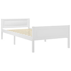 Maison Chic Lit adulte - Lit simple Cadre de lit,Structure du lit Contemporain Bois de pin massif Blanc 100x200 cm -MN15346