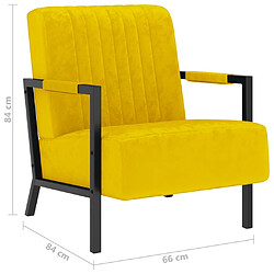 vidaXL Fauteuil jaune moutarde velours pas cher