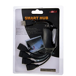 Avis Wewoo Hub USB 2.0 noir pour PC Universel 4 ports USB 2.0 480Mbps haute vitesse câble