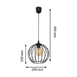 Helam Suspension Mercure Plastique,Fer Noir 1 ampoule 93cm pas cher