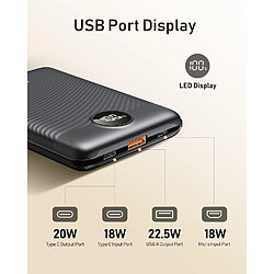 Avis SANAG Batterie Externe 10000Mah, Mini Power Bank Charge Rapide Pd 22.5W & Qc 3.0, Ultra Compact Powerbank Slim Portable Chargeur Usb C Universal Pour Iphone/Samsung/Huawei/Veste Chauffante, Noir