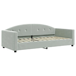 Avis Maison Chic Lit de jour avec matelas, Lit de repos Lit d'invité pour Salon Chambre,Canapé-lit gris clair 90x200 cm velours -MN54973