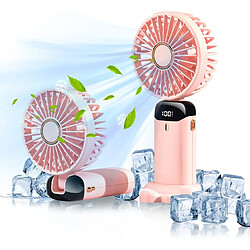 Acheter Ventilateur Portatif (rose), Ventilateur de Cou Suspendu Ventilateur Personnel Silencieux Rechargeable USB de 4000 mAh Réglable à 90° avec 5 Vitesses