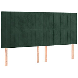 Avis vidaXL Tête de lit à LED Vert foncé 200x5x118/128 cm Velours