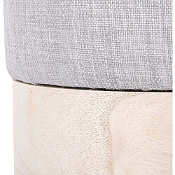 Acheter The Home Deco Factory Pouf scandinave en tissu base bois 30 cm Gris clair.