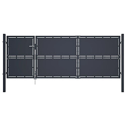 vidaXL Portail de jardin Acier 350 x 125 cm Anthracite