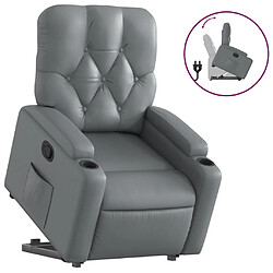 vidaXL Fauteuil inclinable Gris Similicuir