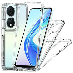 Htdmobiles Coque pour Honor 90 Smart et Honor X7b - housse etui silicone gel fine 360 integrale (avant et arriere) + verre trempe - TRANSPARENT