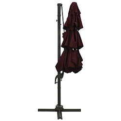 Acheter Maison Chic Parasol Jardin | Parasol à 4 niveaux avec mat en aluminium Bordeaux 3x3 m - GKD83226