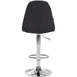 Decoshop26 Tabouret de bar x1 avec repose-pieds hauteur réglable pivotant assise en tissu noir cadre métallique chromé 10_0004847 pas cher