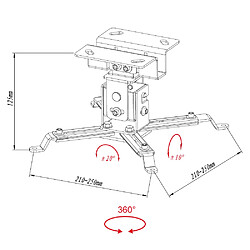 INOTEK PCM 400 00-12 - Support plafond universel pour vidéoprojecteur