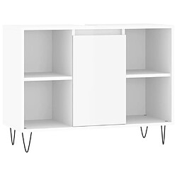 Maison Chic Armoire de salle de bain,Meuble de rangement,Meuble haut blanc brillant 80x33x60 cm -GKD659807