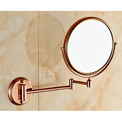 Universal Miroir de bain en laiton 8 pouces loupe miroir de maquillage de salle de bains en or rose pliable double face quincaillerie de bain