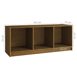 vidaXL Meuble TV Marron miel 104x33x41 cm Bois de pin massif pas cher