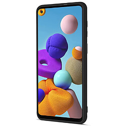 Coque en silicone anti-rayures avec porte-carte noir pour votre Samsung Galaxy A21s