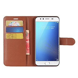 Acheter Wewoo Coque marron pour cartes et porte-monnaie vivo X9s Litchi Texture horizontale Flip étui en cuir avec titulaire fentes