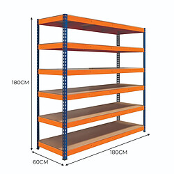 Acheter Monstershop S-Rax Rayonnage à 6 Étagères – 180 cm x 180 cm x 60 cm