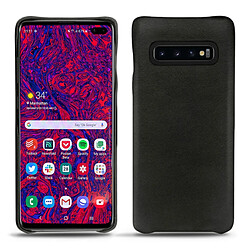 Coque cuir Samsung Galaxy S10+ - Coque arrière - Negre poudro ( Pantone #111212 ) - NOREVE