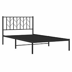 Acheter Maison Chic Cadre/structure de lit métal et tête de lit pour adulte - Lit Moderne Chambre noir 107x203 cm -MN22623