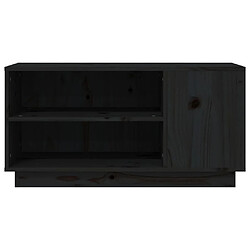 Maison Chic Meuble TV scandinave - Banc TV pour salon Noir 80x35x40,5 cm Bois de pin massif -MN22040 pas cher