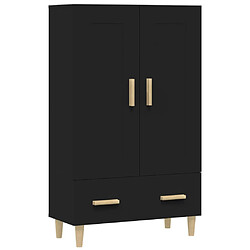 vidaXL Buffet haut noir 70x31x115 cm bois d'ingénierie