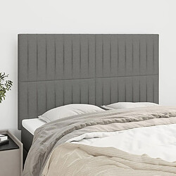 Maison Chic Lot de 4 Têtes de lit design pour chambre - Décoration de lit Gris foncé 72x5x78/88 cm Tissu -MN34434