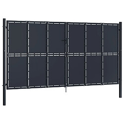 vidaXL Portail de jardin Acier 400 x 200 cm Anthracite