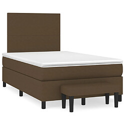 vidaXL Sommier à lattes de lit avec matelas Marron foncé 120x200 cm