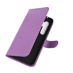 Etui en PU peau de litchi magnétique avec support violet pour votre Xiaomi Mi Note 10 Lite