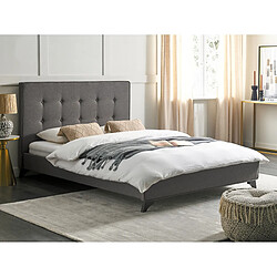 Beliani Lit double 140 x 200 cm gris AMBASSADOR